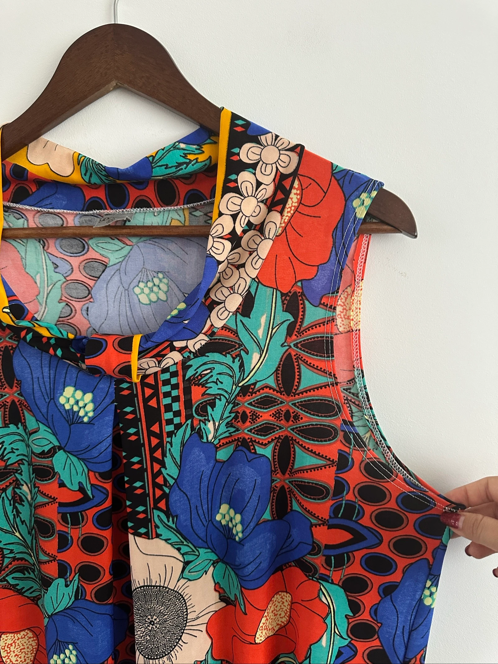 Vestido vintage 70s floral psicodélico Malharia Bossi - Talla XL/ – photo 3
